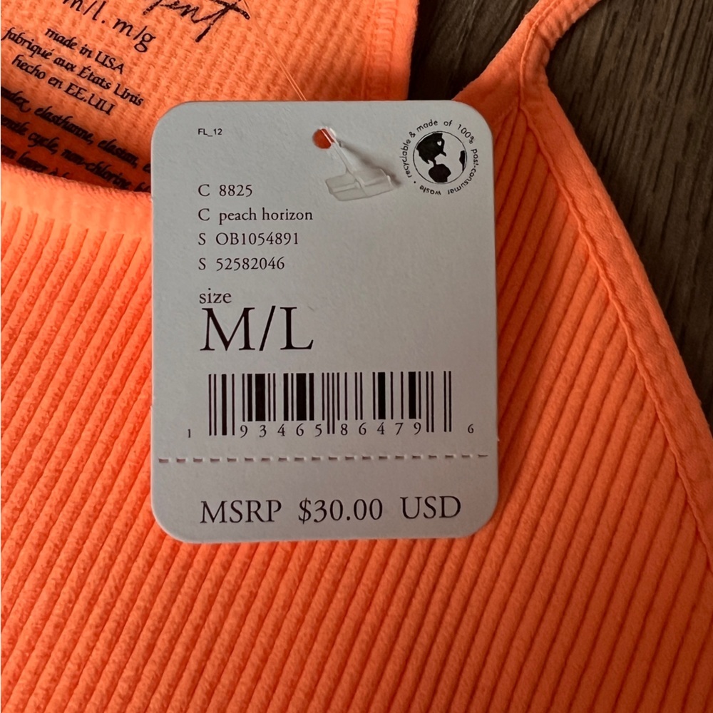 Free People Movement Happiness Runs Crop Tank In Peach Horizon Size M/L - Picture 9 of 14